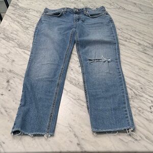 rag & bone Distressed Ankle Jeans in Blue